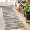 thumbnail image 2 of FairOnly 2'x6' Grey Machine Washable Contemporary Runner Rugs for Hallway Braided Print Low Pile Runner Rug for Entryway Laundry Kitchen, 2 of 7