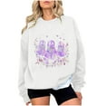 thumbnail image 3 of VKOYWKM Women Oversized Sweatshirt Halloween Ghost Graphic Sweatshirt Crewneck Long Sleeve Fall Pullover Party Tops Oversized Sweatshirts, 3 of 5