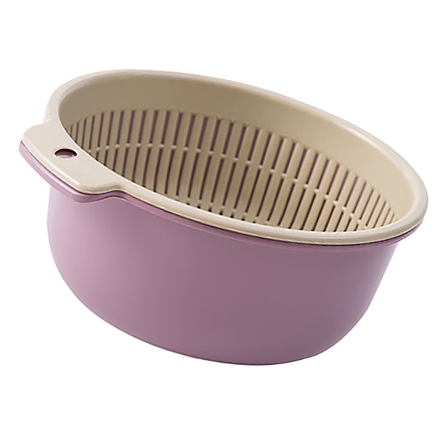 Cesta Para Lavar Frutas Y Verduras, Juego De Cuencos Colador De Cocina, Plástico De Doble Capa Para Dormitorio