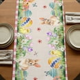 thumbnail image 5 of Table Runners 120 Inches Long Dress Scarves, Easter Farmhouse Coffee/Dining/Kitchen Table Runner for Living Room, Pink Plaid Blue Truck Eggs Bunny Retro Art 13x120 Inch, 5 of 9