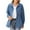 Blue, variant on Waffle Knit Jackets for Women Trendy Fall Casual Button Down Long Sleeve Shirt Outerwear Coat with Pocket (XL, Red)