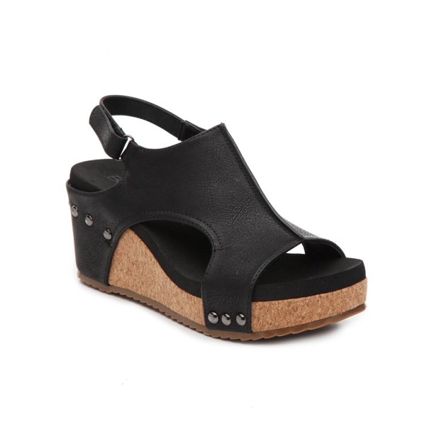 corkys sandals black