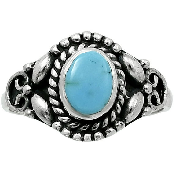 Sleeping Beauty Turquoise - USA 925 Sterling Silver Ring s.7.5 Jewelry R-1286 SDR248202