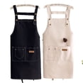 thumbnail image 6 of LingStar Kitchen Cooking Aprons with Pockets AdjustableCanvas Apron Multifunctional Large Pockets Working Clothes Blue, 6 of 9
