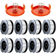 10 Pack String Trimmer Replacement Spool Compatible with BLACK+DECKER, 240ft 0.065" AF-100 Autofeed Replacement Spools - Compatible with Black+Decker String Trimmers(8-Line Spool + 2 Cap+2 Spring)