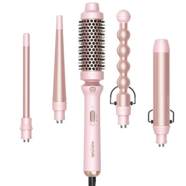 Wavytalk 5 in 1 Curling Wand Set With Thermal Brush【Back to