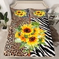 thumbnail image 2 of Homewish Wild Leopard Print Queen Sheet Sets,Zebra Pattern Striped Flat Sheet,White Black Brown Queen Fitted Sheet For Girls Kids,Breathable Home Decor,4-Piece, 2 of 7