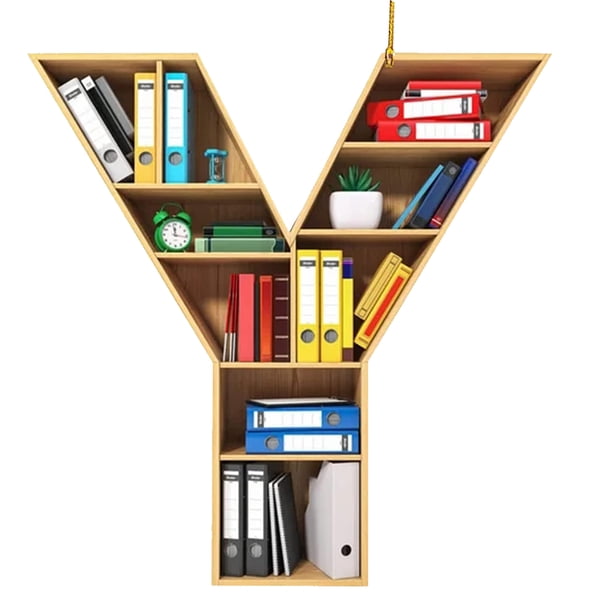 El Estante La Biblioteca Del Ornamento Libro en Forma Letra Adorna Navidad Durable Acrílico