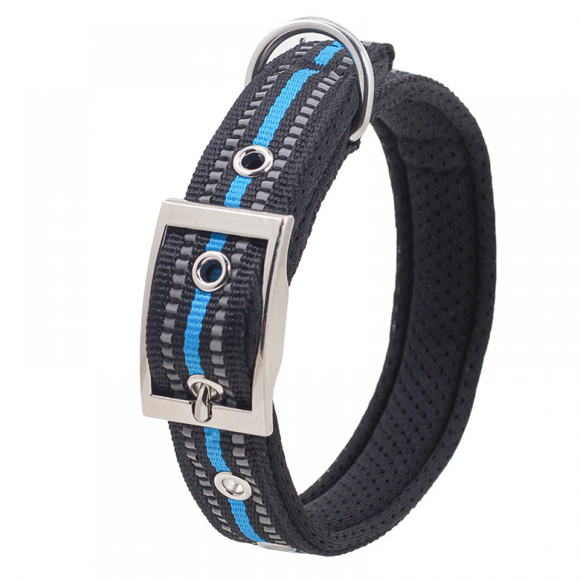 Metal Buckle Dog Collar With Reflective Or Color Adjustable For Medium To Large Breeds (L Size 2.5cm/0.9"W)