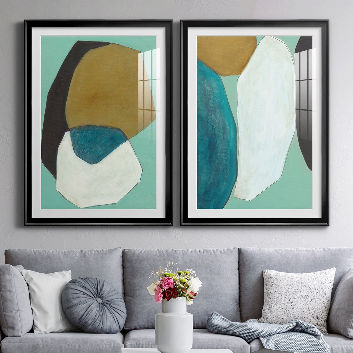 Wexford Home Boulder I Premium Framed Print, 30.5" x 42.5" - Ready to Hang, Black (Set of 2)