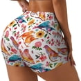 thumbnail image 1 of Fotbe Flowers Birds And Butterflies Shorts Sin Costuras – Shorts Deportivos de Cintura Alta para Mujer, Elásticos para Gimnasio, Yoga, Running o Ciclismo-Medium, 1 of 8