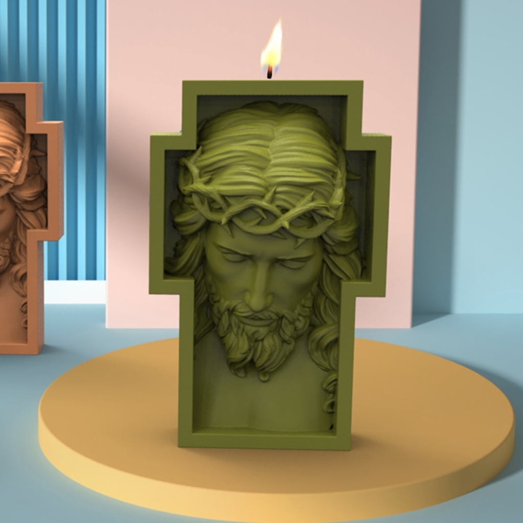 Geemin Man Head Candle Mould Handmade Candles Aroma Wax Soap Molds for Decoration
