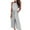 Gray, variant on DeHolifer Women's Casual Jumpsuits & Rompers Summer Fashion Striped Print Sleeveless O-Neck Lacing Straight Pants Playsuit Pink M