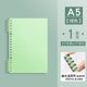 thumbnail image 1 of Xiao Hua Cuaderno espiral A5 a cuadros, tapa dura extraíble de papel grueso, 120 páginas/60 hojas, para tomar notas, suministros de oficina y hogar, 2 paquetes, verde claro, 1 of 3