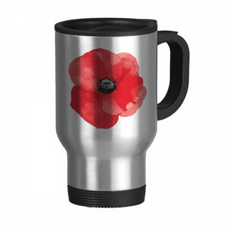 

Watercolour Red Flower Painting Corn Travel Mug Flip Lid Stainless Steel Cup Car Tumbler Thermos