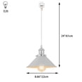 thumbnail image 3 of FSLiving J-Type Track Pendant Light Silver Metal Hanging Light Retro Vintage Design Light Fixture for Bedroom Bar Entryway Loft Aisle,Customizable (No Bulb,No Track) - 1 Pack, 3 of 6