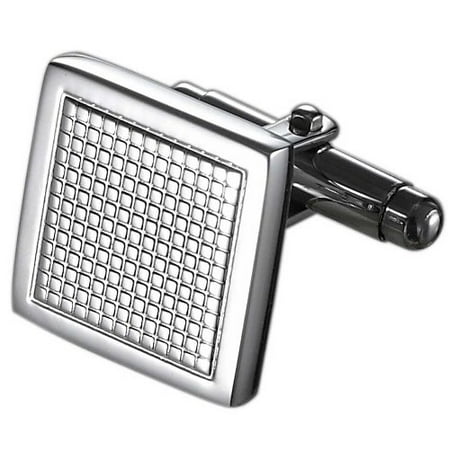 Caseti Mens Maze Stainless Steel Cuff Links Regular Silver