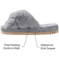 thumbnail image 5 of Women's Soft Plush Lightweight House Slippers Fuzzy Cross Band Slip on Open Toe Cozy Indoor Outdoor Slippers, 5 of 7