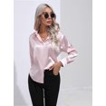 thumbnail image 4 of Camisas de satén de manga larga para mujer, para oficina, para mujerjavascript:, 4 of 5