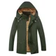 thumbnail image 3 of Abrigo militar de carga para hombre, chaqueta gruesa y cálida para hombre, parka de invierno, chaqueta acolchada de algodón informal, sudaderas con capucha de piel con múltiples bolsillos para hombre,, 3 of 5