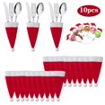 thumbnail image 2 of Bolsa de soporte para cubiertos de Navidad, tenedor, cuchillo, bolsillo, Mini piruleta, sombreros de Santa Claus, gorra de Lollypop, Decoración de mesa de Navidad, Año Nuevo, 10 piezas, 2 of 4