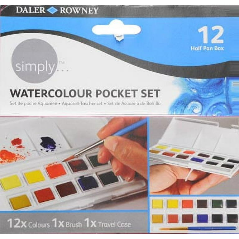 Daler-Rowney | Aquafine Watercolor Half Pan Travel Set of 12