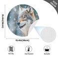 thumbnail image 2 of Ryvnso Wolf in Winter Round Plate Mats Dining Table Placemat Set of 4 for Holiday Decoration, 2 of 7