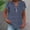 Dark Blue, variant on YHAJDS Womens Tops Short Sleeve V Neck Button Front Casual Blouse Linen Like Striped Print