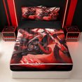 thumbnail image 2 of Erosebridal Extreme Motocross Sport Zipper Queen Comforter Set with Fitted Sheet and 2 Pillowcases for Boys Men, Race Car Theme Zipper Bedding Set, Red, Black Reversible, 4pcs, 2 of 7