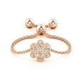 thumbnail image 2 of ANGARA Natural Bezel and Diamond Flower Bolo Ring in 14K Rose Gold for Women (Size-1.3mm| Color-I-J| Clarity-I1-I2) | April Birthstone, Anniversary, Jewelry Gift for Women | Natural Diamond Ring, 2 of 9