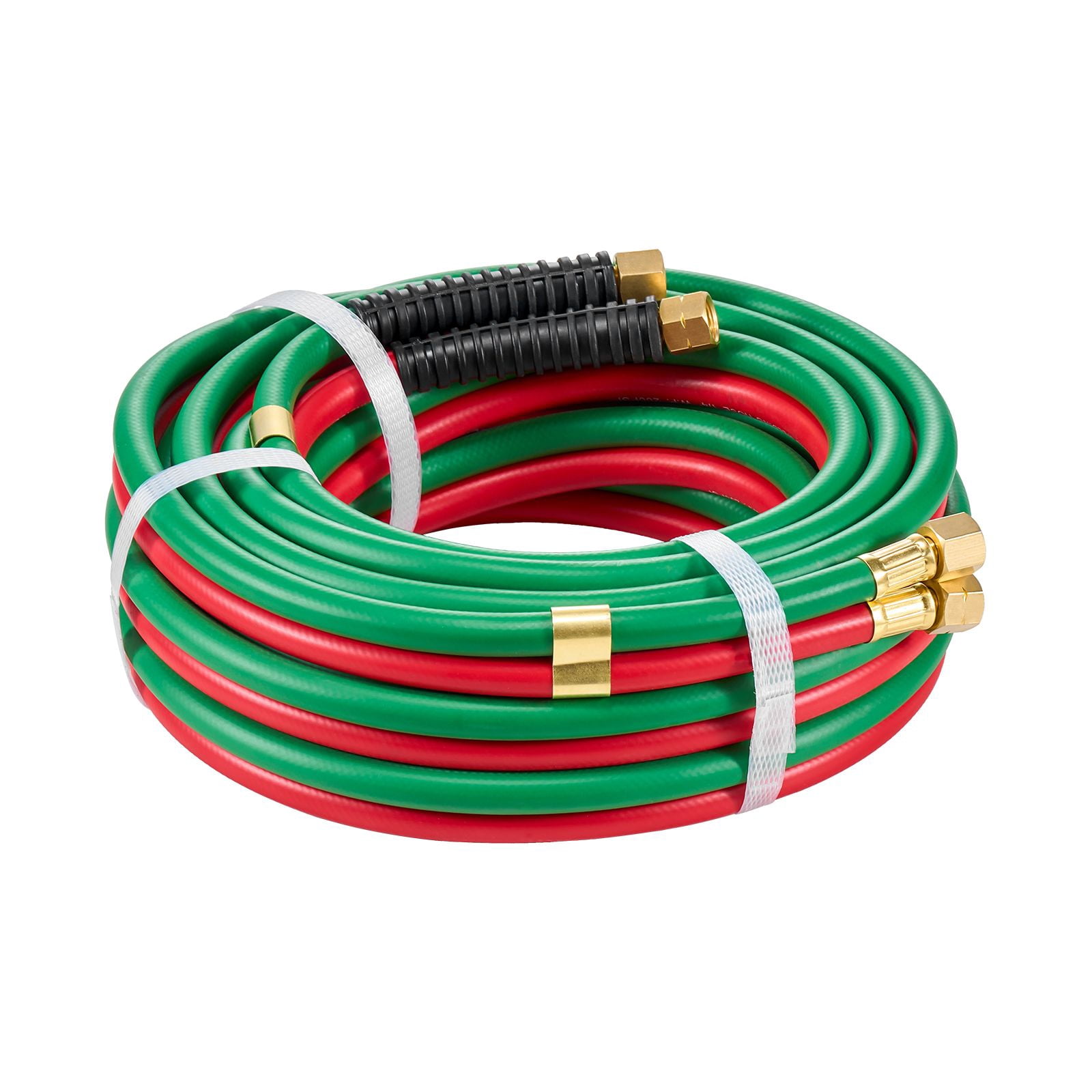 25FT Oxygen Acetylene Twin Welding Hose, 1/4" T-Grade, 300 PSI Working Pressure, 900 PSI Burst, Color-Coded for Welding Cutting Applications