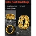 thumbnail image 6 of FaithHeart Celtic Vine Band Rings for Men Gold Plated Stainless Steel Viking Irish Knot Wedding Bands Ireland Finger Charms Stacking Rings Jewelry Gift for Boyfriend Size 8, 6 of 8
