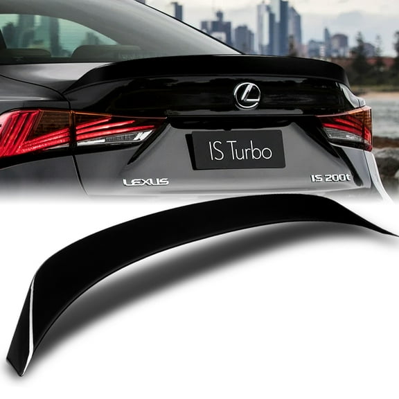 W-Power For 2014-2020 Lexus IS-Series Sedan Pearl Black Rear Trunk Spoiler Wing AR-Style