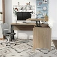 thumbnail image 4 of Furniture of America Froy Contemporary Wood L-Shape Desk in Natural Oak, 4 of 10