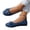 Blue, variant on Women's Bow Ballet Flats Slip On Round Toe Rhinestone Accent Fashion Soft Suede Casual Daily Wear Shoes White 7 Wide