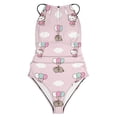 thumbnail image 3 of Hello Kitty Women's One Piece Swimsuit High Neck Tummy Control Swimwear Bathing Suit, 3 of 7