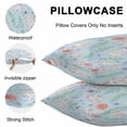 thumbnail image 5 of Throw Pillow Covers 18x18 Inch Set of 2, Rabbits Ferns Waterproof Outdoor Pillow Covers, Purple Flowers Leaves Cottagecore Sky Blue Decorative Cushion Pillowcases for Couch, Sofa, Bed, Garden, Patio, 5 of 9