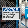 thumbnail image 6 of Industrial ANSI Horizontal Customer Service Policies Sign - 8"x12" Weatherproof Plastic UV Resistant (Backpacks & containers will be inspected) for Indoor/Outdoor, 6 of 7