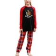 thumbnail image 5 of Christmas Family Pajamas Matching Set Letter Christmas Tree Print Long Sleeve Tops and Red Plaid Pants Sleepwear, 5 of 10