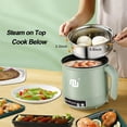thumbnail image 5 of NUNET 1.2L Electric Mini Hot Pot with Steamer, 1.3 Qt Multi-Functional Noodle Cooker with Timer and Auto Shut-off, 600W, 5 of 9