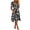 #170-Multicolor, variant on Women's Midi Wrap Dress V Neck Floral Print Short Sleeve Calf Length Summer Dress Tummy Flattering Casual Beach Party Wear