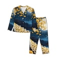 thumbnail image 1 of Balery Moonlit Golden Tree Peacock Conjunto de Pijama con Estampado para Mujer, Conjunto de Dos Piezas con Manga Larga, Ropa de Dormir Suave con Bolsillos, Pijamas Cómodos-Large, 1 of 7