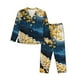 thumbnail image 1 of Balery Moonlit Golden Tree Peacock Conjunto de Pijama con Estampado para Mujer, Conjunto de Dos Piezas con Manga Larga, Ropa de Dormir Suave con Bolsillos, Pijamas Cómodos-Large, 1 of 7