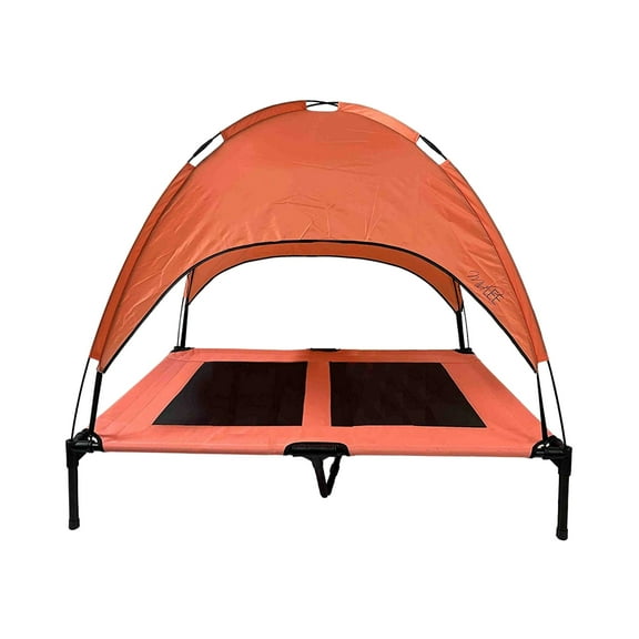 Midlee Salmon Dog Cot with Canopy (30" x 36")