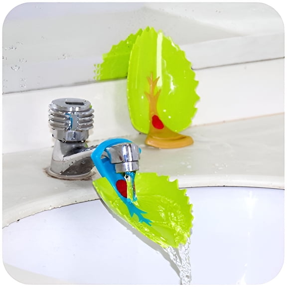 TELOLY 2 Pack Leaf Faucet Extender for Kids, Baby Hand Wash Helper Sink Accessory, Toddler Bathroom Safety Cover