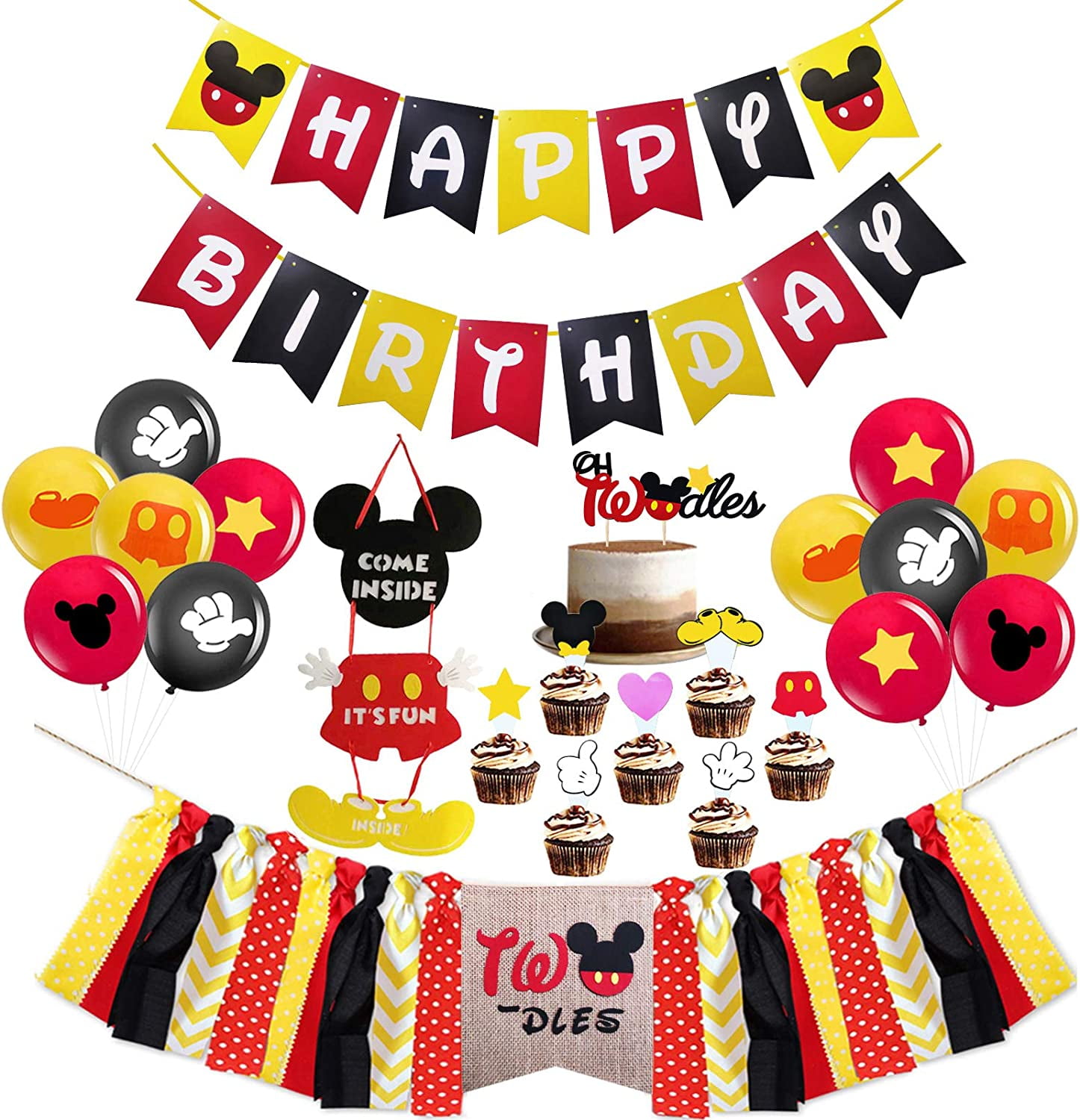 Mickey Mouse 2nd Birthday Party Suppies, Mickey Mouse Happy Birthday