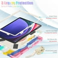 thumbnail image 4 of For Samsung Galaxy Tab S10 Plus/S9+/S9 FE+ Plus 12.4 inch Case, 360 Rotatable Handle Stand, Shoulder Strap, Drop-Proof Design, Colourful Pink, 4 of 7