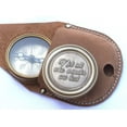 thumbnail image 4 of Brass Compass Not All Who Wander are Lost Engraved Pirates Compass Magnetic Navigation Instrument with Leather Case, 4 of 4