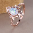 thumbnail image 2 of Simple Personality Niche Elegant Ring For Women In Rose Gold Copper Opal Geometric Korean Style For Daily Wear, 2 of 6