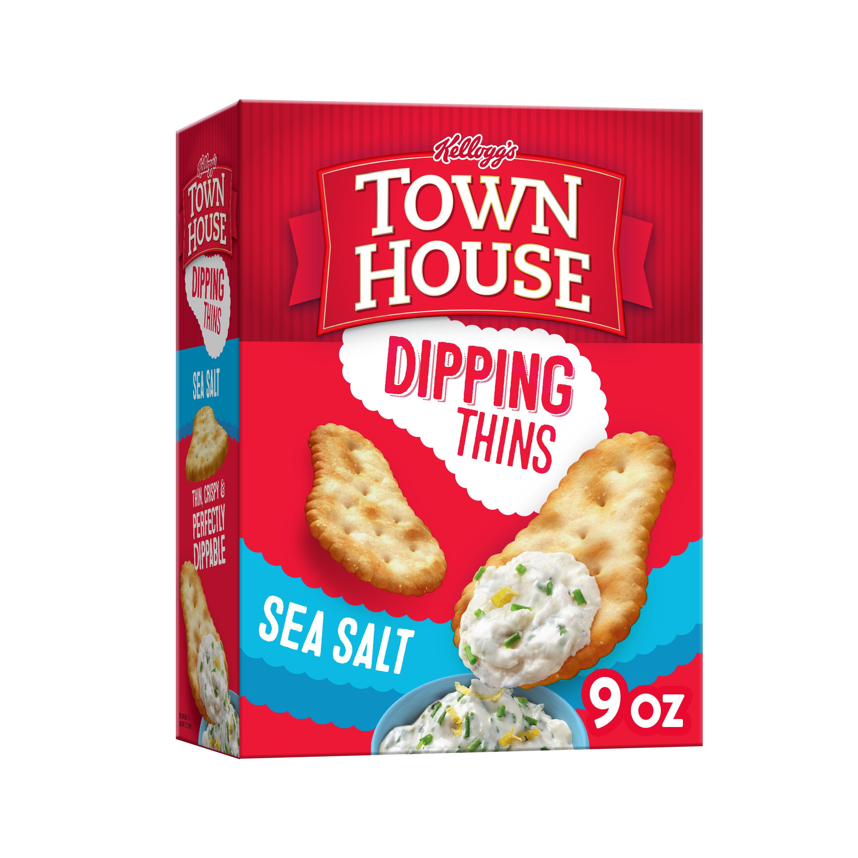 Kellogg's Town House Dipping Thins Crackers, Sea Salt, 9 Oz, Box